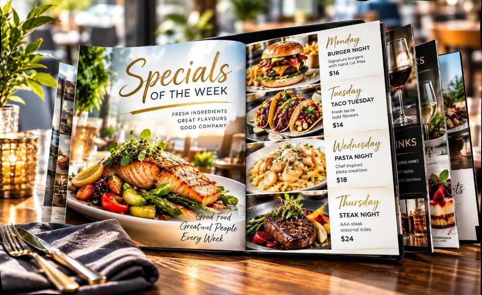 A weekly specials flipbook, updated each week at the same link